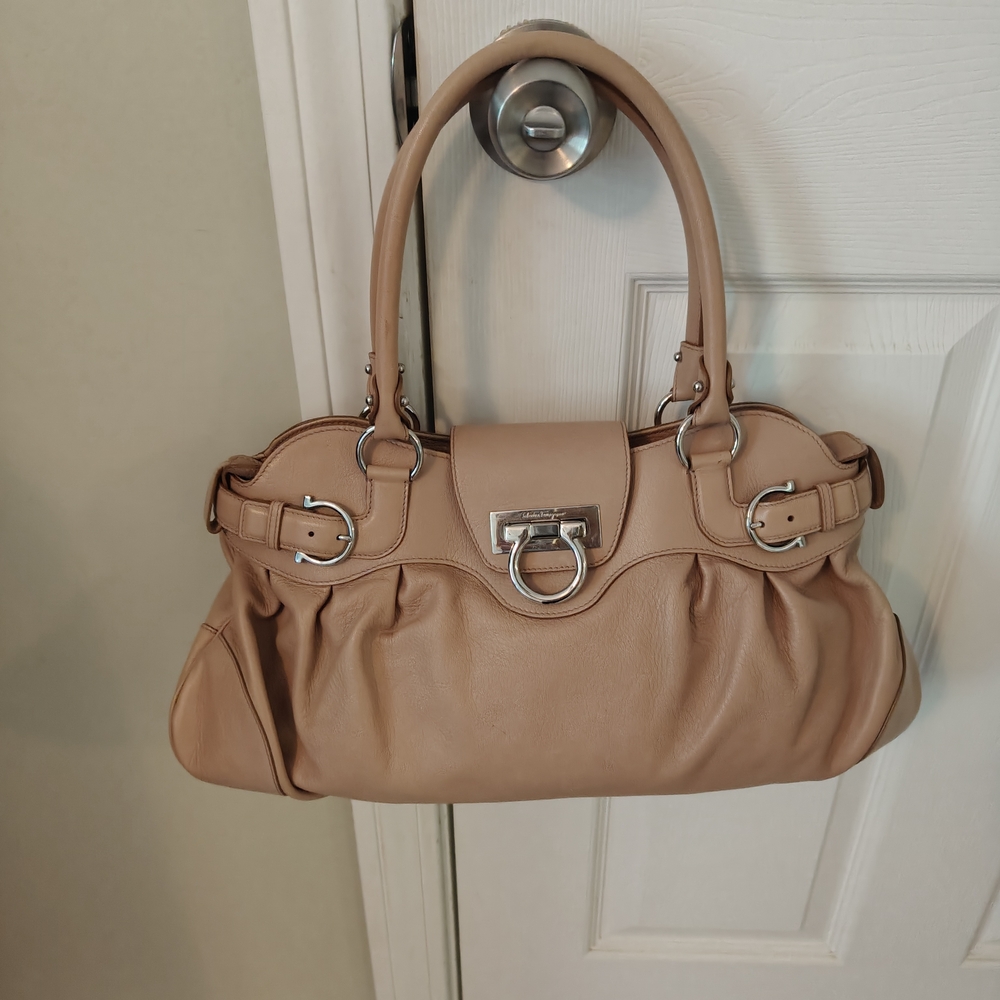 Salvador Ferragamo Tan Leather Handbag